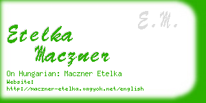 etelka maczner business card